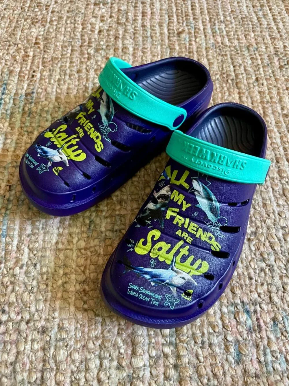 Kids Rugged Shark x Discovery Shark Week Molded EVA Clogs 2 Pair Lot 13 NWOT